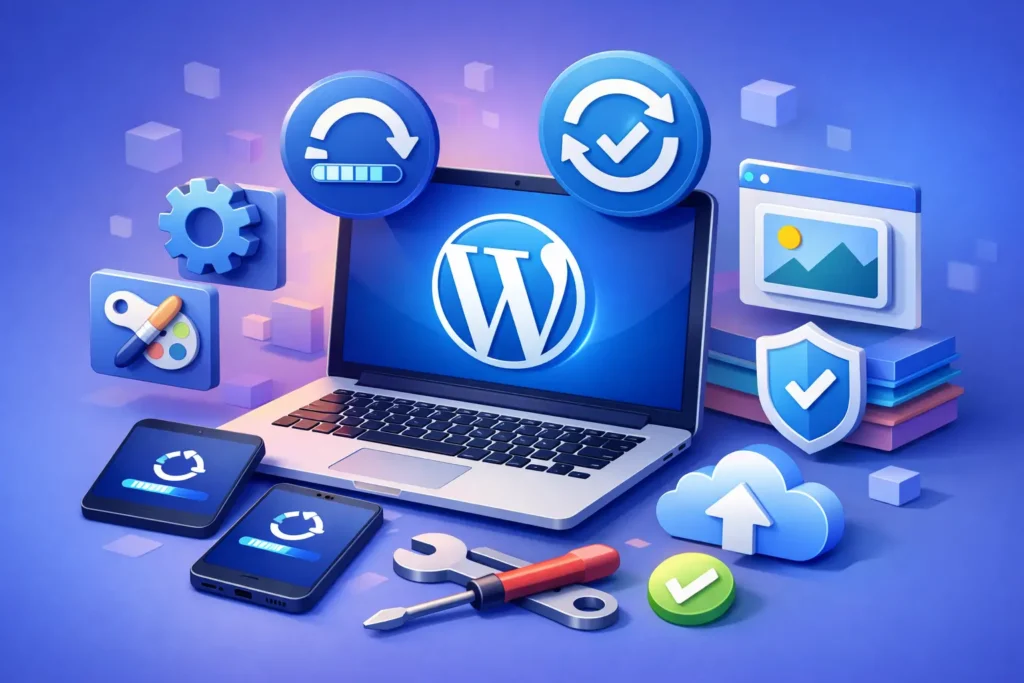 Актуализация на WordPress плъгини и тема